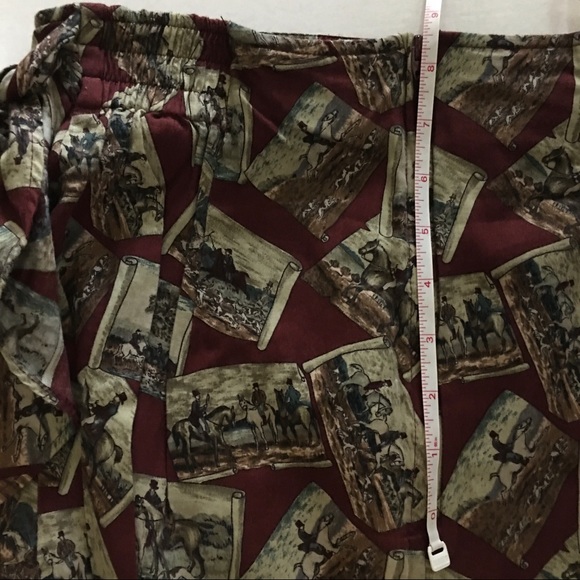 Lila & Lori NY, Long Skirt Horses Equestrian Burgundy wrap and zipper size 14 - Picture 11 of 11